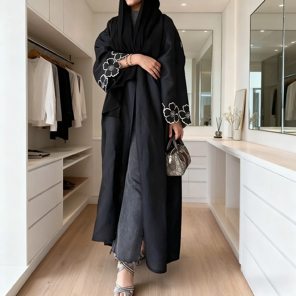 

Muslim Women Abaya Dubai Saudi Eid Embroidery Ramadan Cardigan Robe Morocco Islam Vestidos Jalabiya Abayas Kaftan Maxi Dresses