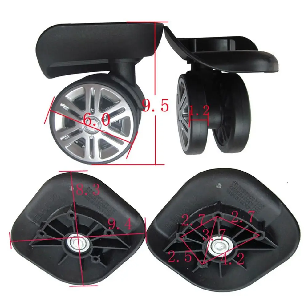 A65 Universal Silent Wheels Replacement Luggage Caster Repair Accessories Suitcases Trolley Rubber Wheels Silent Luggage Wheels