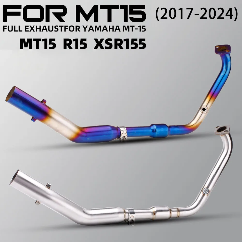 

Slip on Tube For Yamaha MT15 MT-15 R15 V3 V4 XSR155 2017-2024 Exhaust System Modify Motorcycle Stainless 51MM Front Link Pipe