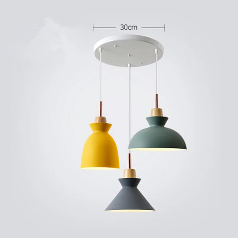 

Fashion creative Modern wood colorful Pendant Lights Minimalist design lamp restaurant bar coffee Dining Room Pendant lamp