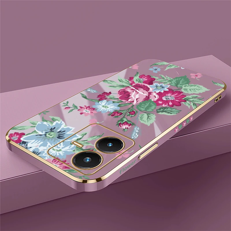 زهرة لينة سيليكون جراب هاتف ل Vivo Y21 Y21E Y21S Y21A Y20i Y20A Y20G Y20 2021 Y18 Y17S Y16 الفاخرة تصفيح غطاء من البولي يوريثان #2