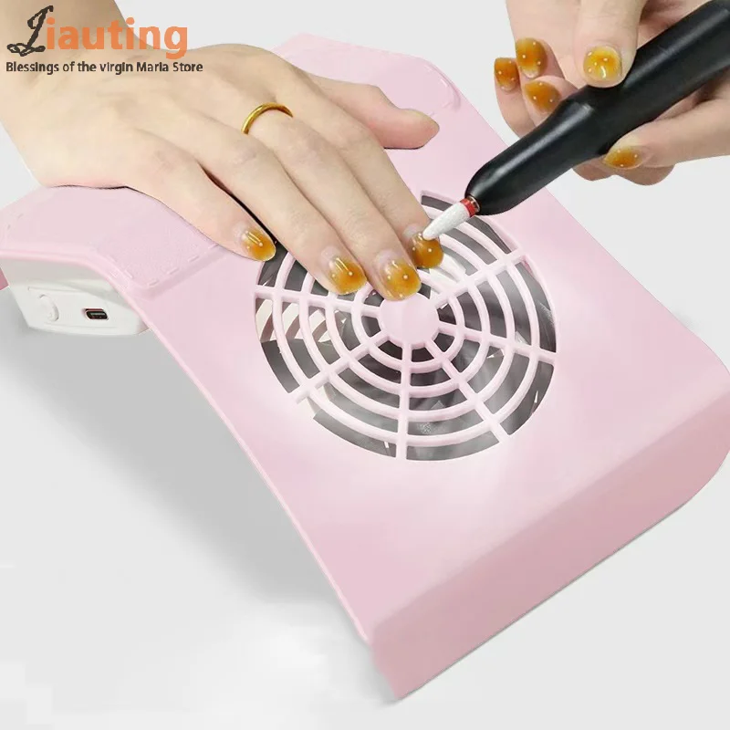 ネイルダストコレクター掃除機マニキュア機械ツール用プロフェッショナル強力なパワー40ワットハンドパッド付きネイル吸引ファン
