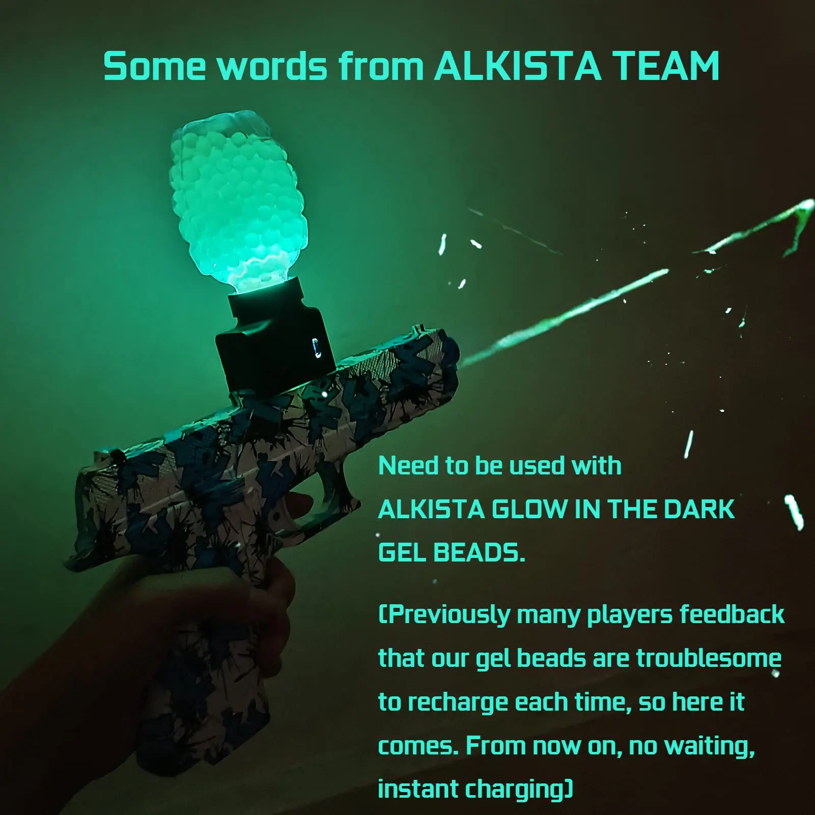 Glow in The Dark UV LED Feedneck to Light Up Gel Ball Gun Ammo Splatter Ball Blaster Night Outdoor Game Light Up Ammo Holder