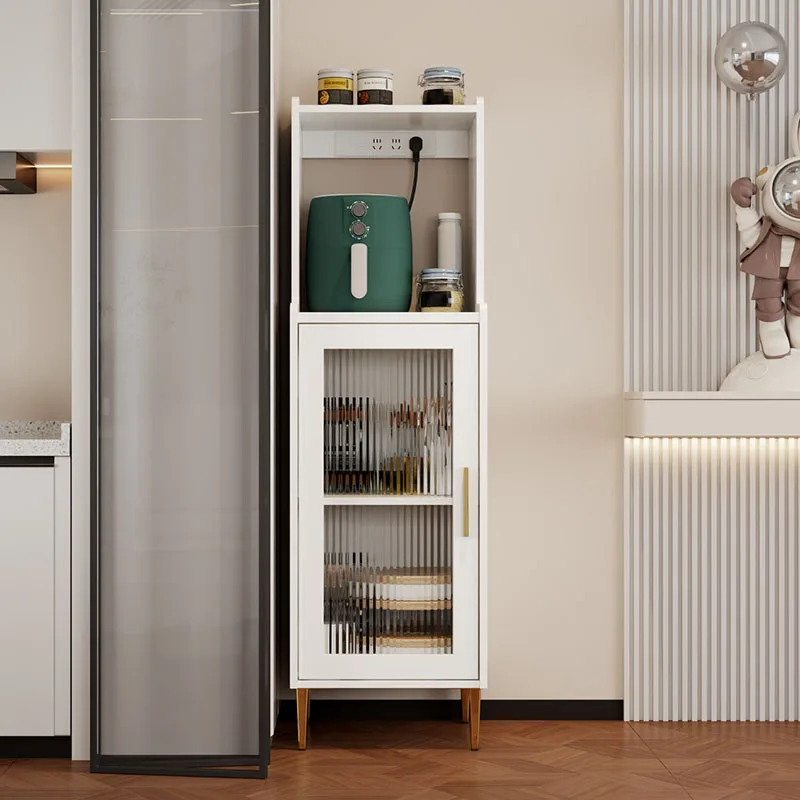 Dining side cabinet against the wall integrated rock slab simple modern living room kitchen light luxury