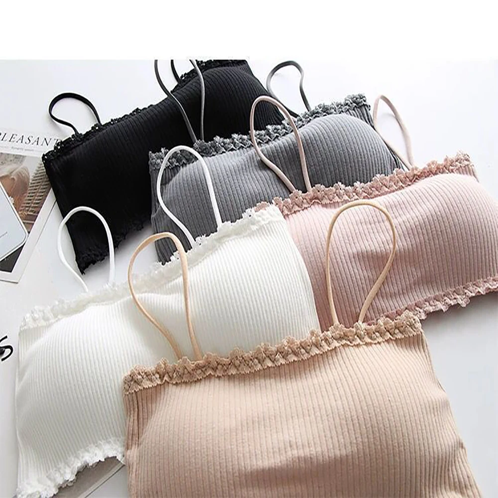 Women's Cotton Bra Female Tube Top Bra Women's Suspender Underwear Beautiful Tank Top Seamless Comfort Bra Sport Bra Lace Tops
