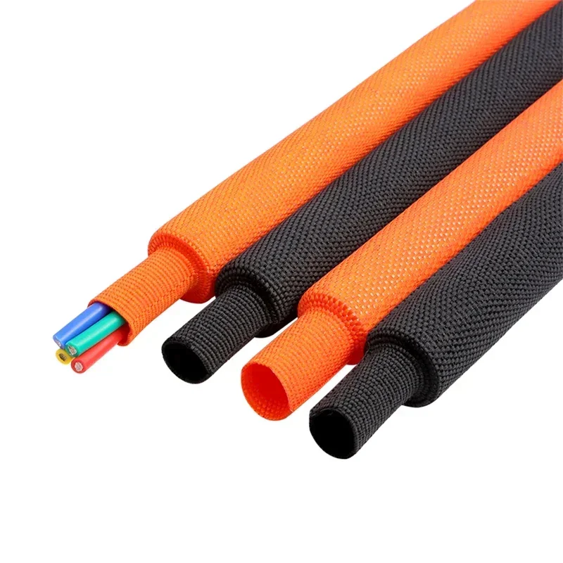 2:1 Schrumpfgeflechtschlauch, 2/5 m, 4–100 mm, PET, flammhemmend, elektrische Isolierung, Kabelhülle, verschleißfester Drahtschutz – Detail 8
