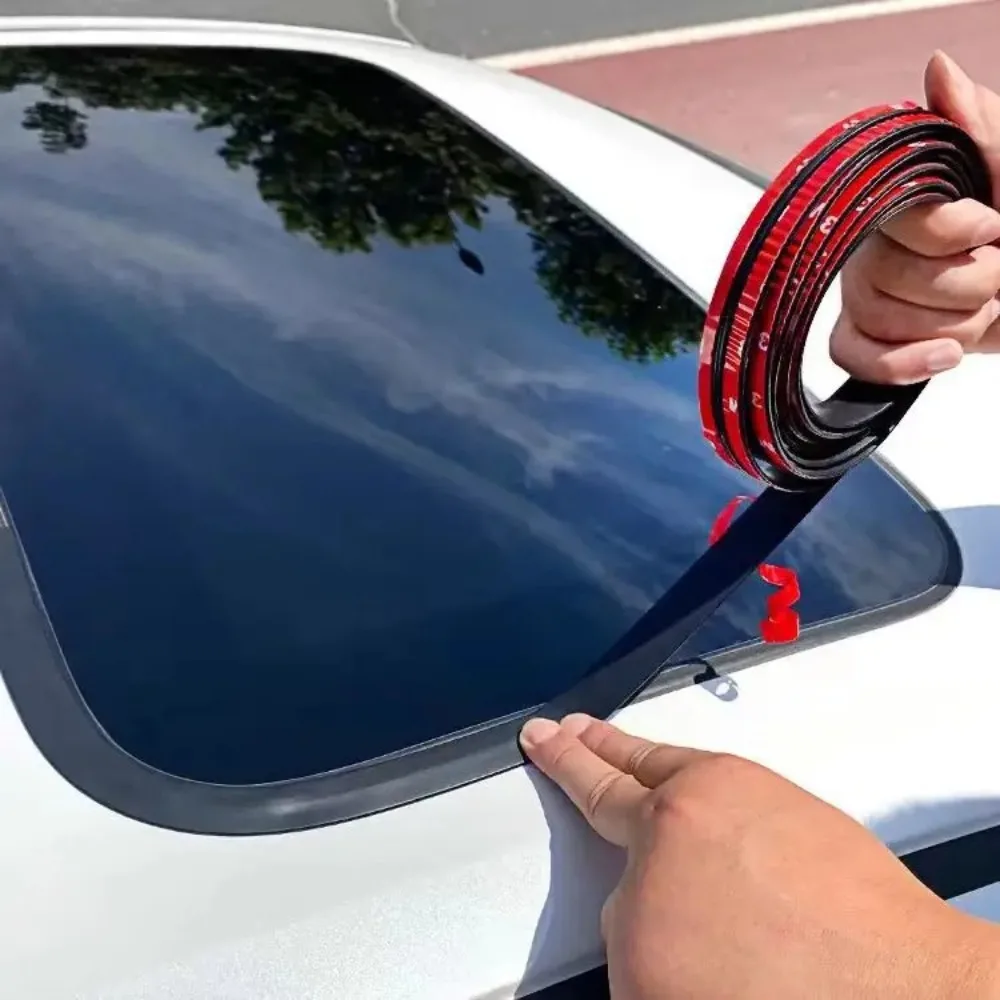 1Roll 2M T-Type Rubber Sealing Strip Car Windshield Sunroof Sound Insulation Windproof Weatherproof Auto Gap Filling Accessory