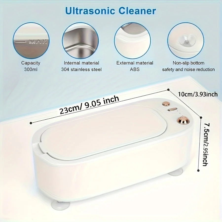 1pc Ultrasonic cleaning machine, high-frequency vibration cleaner, cleaning tool, portable watch, jewelry, glasses holder cleane