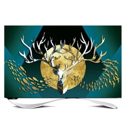 GoodTop LCD TV Cover Decorative Hood Monitor Dust Cover Monitor Cover 55Inch Desktop TV Landscape Painting Protective Cove
