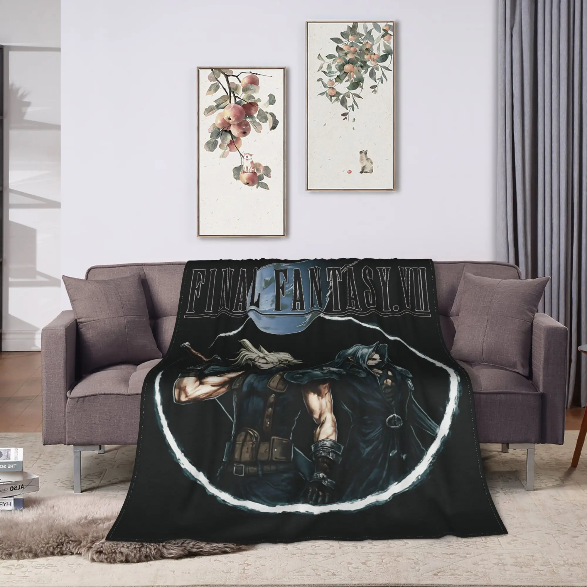 Final Fantasy VII Cloud Sephiroth Blanket Quality Warm Soft  Throw Blanket Autumn Students Home Decor Novelty Bedspread