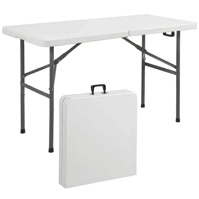 Outdoor folding table household folding table and chairs portable stall rectangular dining plastic