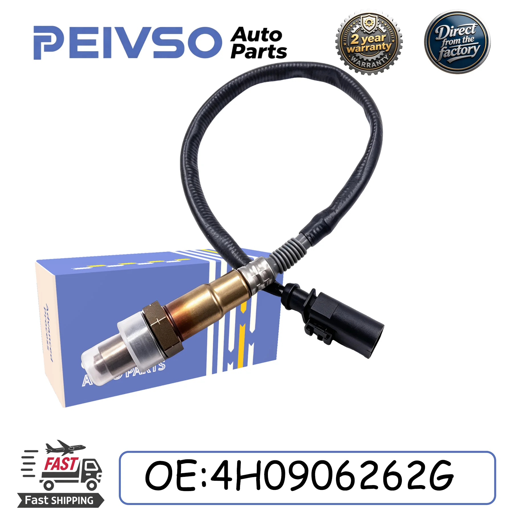 PEIVSO Nouvelle Sonde Lambda Avant Droite de Haute Qualité 4H0906262G compatible avec AUDI A6 C7 S6 RS6 A7 S7 RS7 A8 S8 4.0L Quattro Pièces Auto