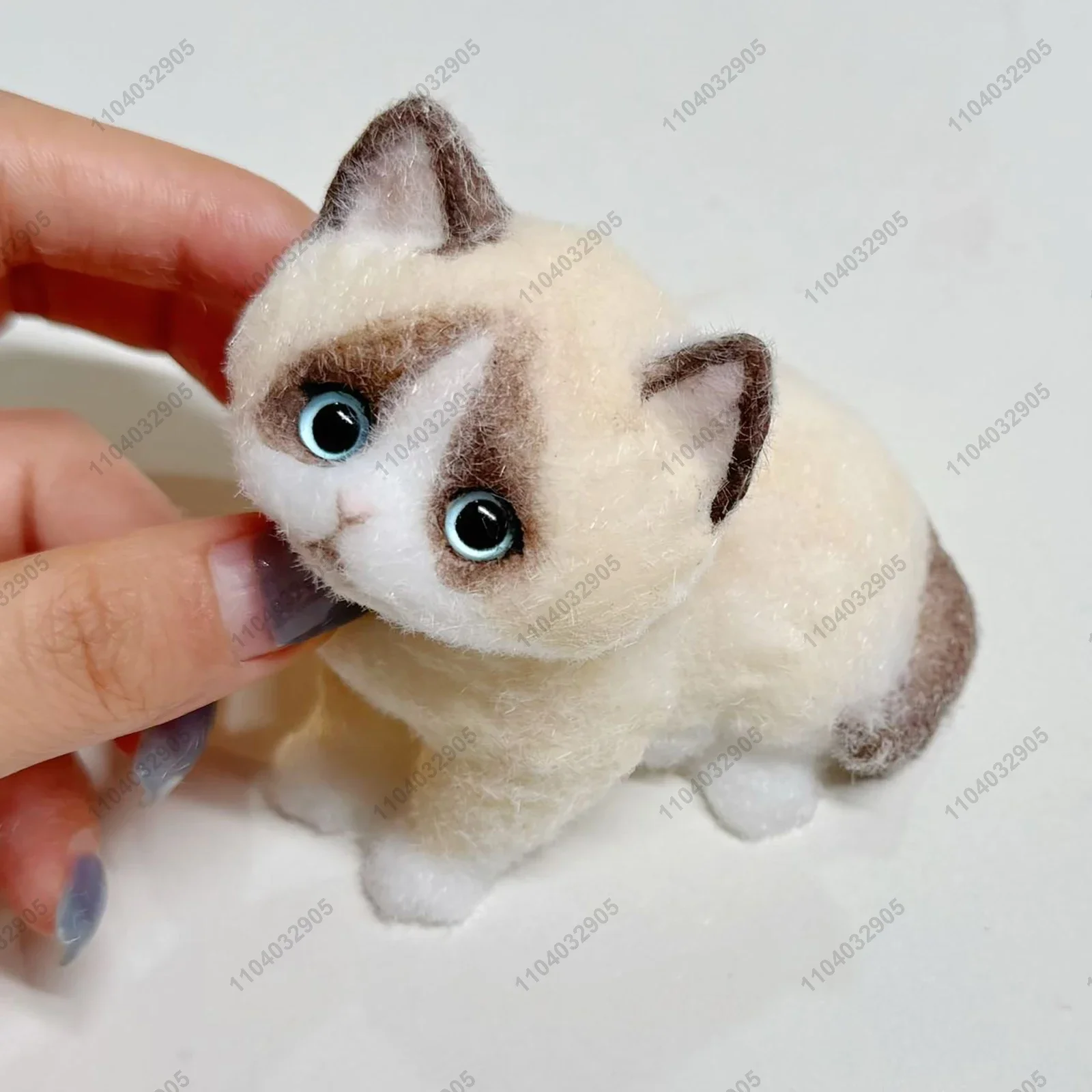 Hand-Painted Cat Taba Squishy Silicone Fuzzy Kitty Cat Handmade Kitten Squeeze Toy Mochi Toy Hand Relax Stress Release Toy Gift