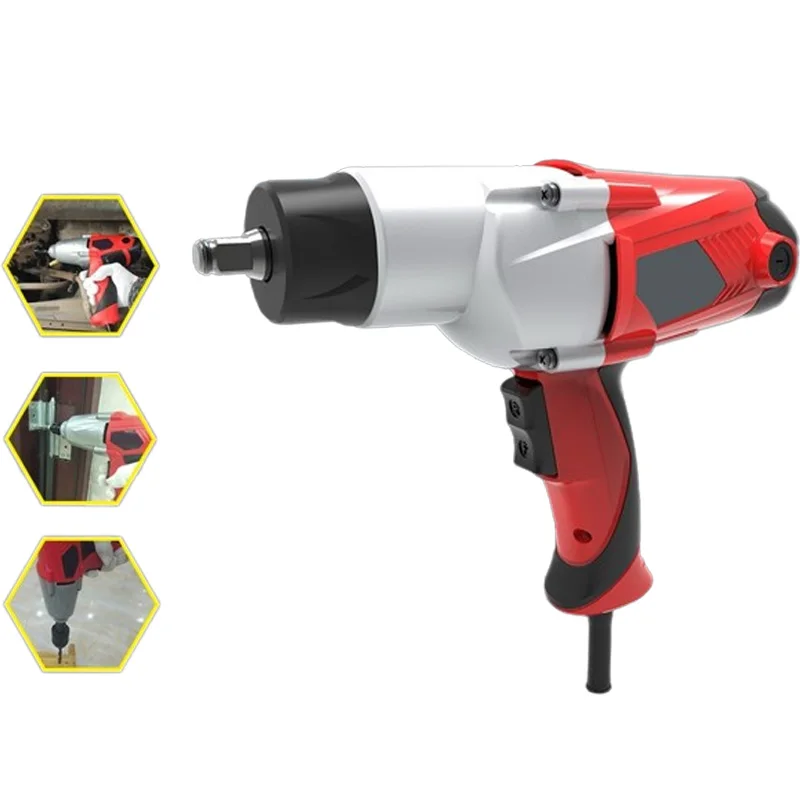 1100W Electric Impact Wrench 500Nm Max Torque Rubber Cable Car Socket Wrenches AC Power Car Repair Tool 220V