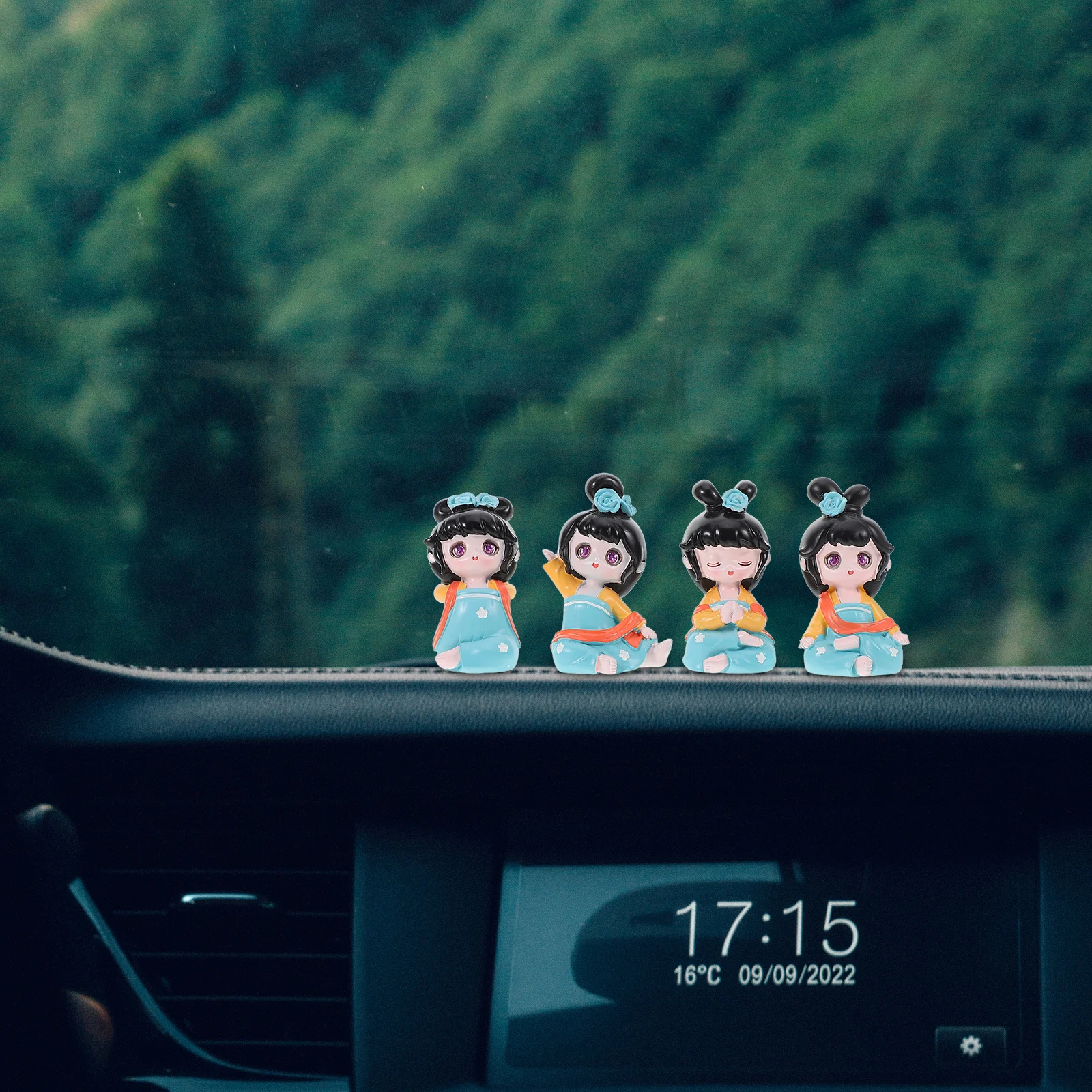 

4pcs Resin Craft Statue Elegant Girl Dashboard Decoration Desktop Bookshelf Ornament For Rv Home Office Easy Install