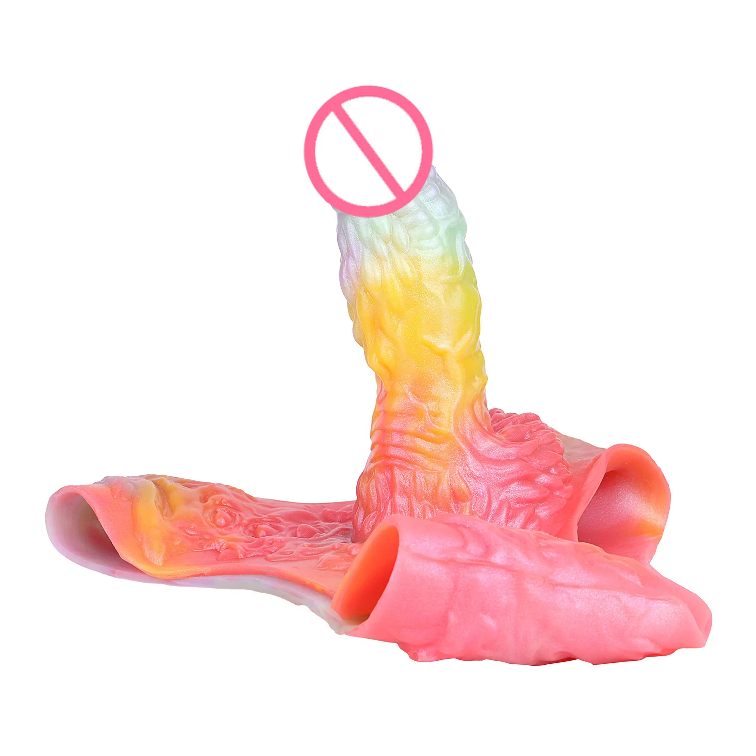 Manchon de pénis creux portable animal réaliste pour hommes – Jouet en silicone liquide plus épais et plus long, trou de 3,5 cm