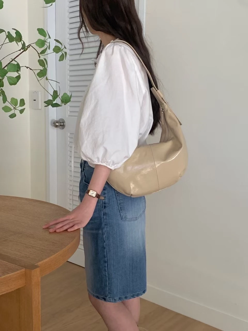 

Сумка из натуральной кожи Dongda Gate, верхний слой из воловьей кожи, высококачественная, на одно плечо, через плечо, в форме пельменя...