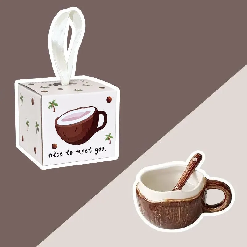

Creative Design Leisure Cute Coconut Meat Minimalist Coffee Cups Ceramic Milk Home Breakfast Mugs Glazed Practical Ceramic Cups