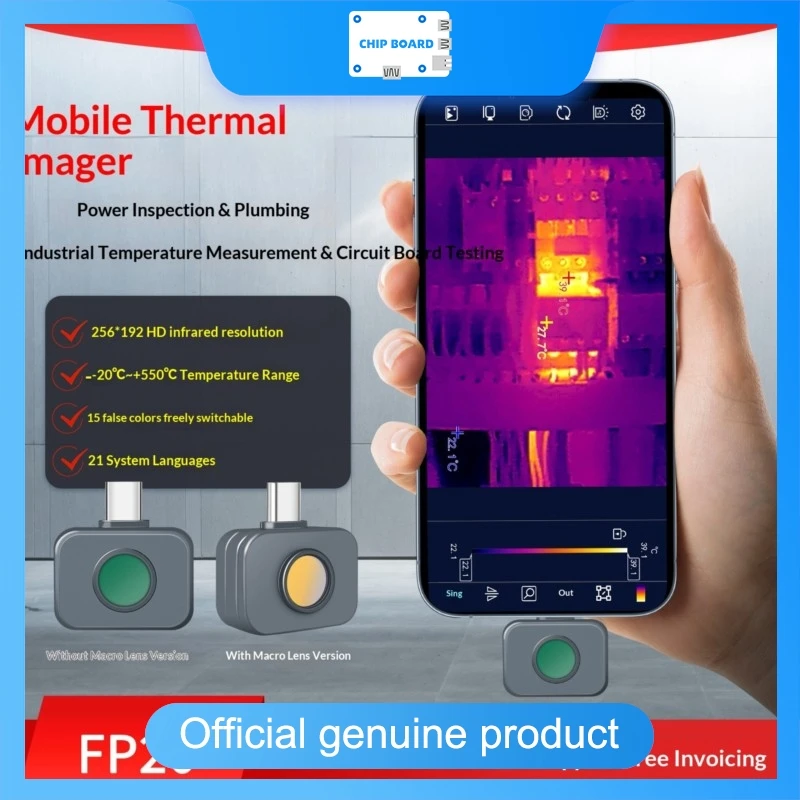Feelelec FP20 Infrared Thermal Imager – 256×192 HD, Mobile Temperature Measurement, Circuit Testing, Leak Detection, Maintenance