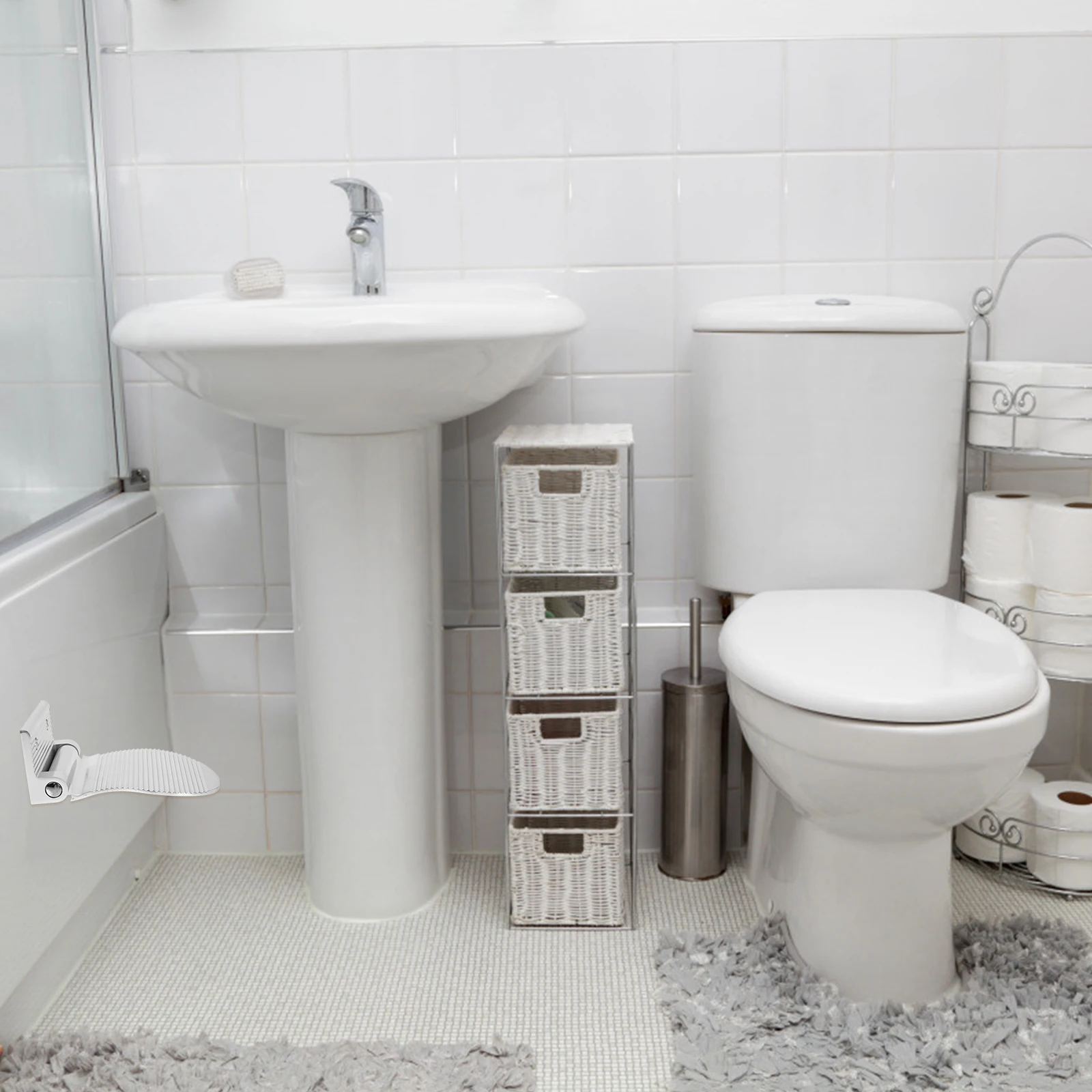 

Shower Foot Rest Non slip Bathing Pedal Home Bathroom Supply Stainless Steel Pregnant Women Elderly People Long lasting Premium