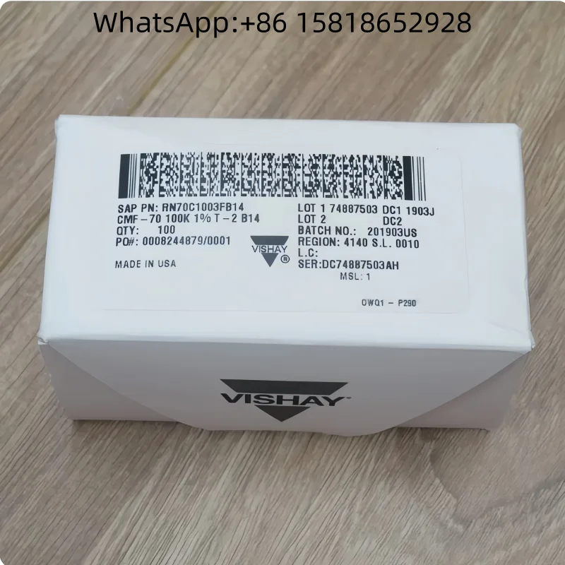 10pcs VISHAY-DALE 2W 100K Resistors, All-Copper Non-Magnetic RN70C1003FB14, Original Imported from the USA