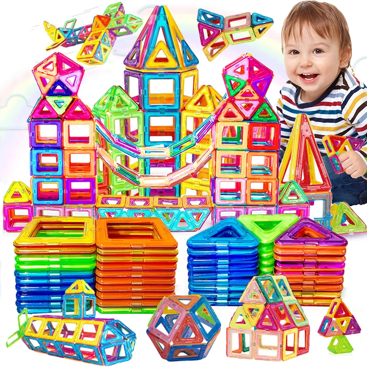 Magnetic Building Blocks STEM DIY Magnets Toys Montessori Education for Kids Designer Construction Set Gifts for Children Toys