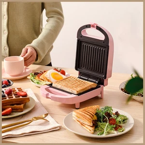 Hersteller von tragbarem elektrischem Sandwich, multifunktionaler Maschine zu Hause, Frühstücksmaschine, Waffelbackpfanne, rosa Topf, Rot, Rot 12 Hauptverkaufs -Sandwichira -Waffel - №7