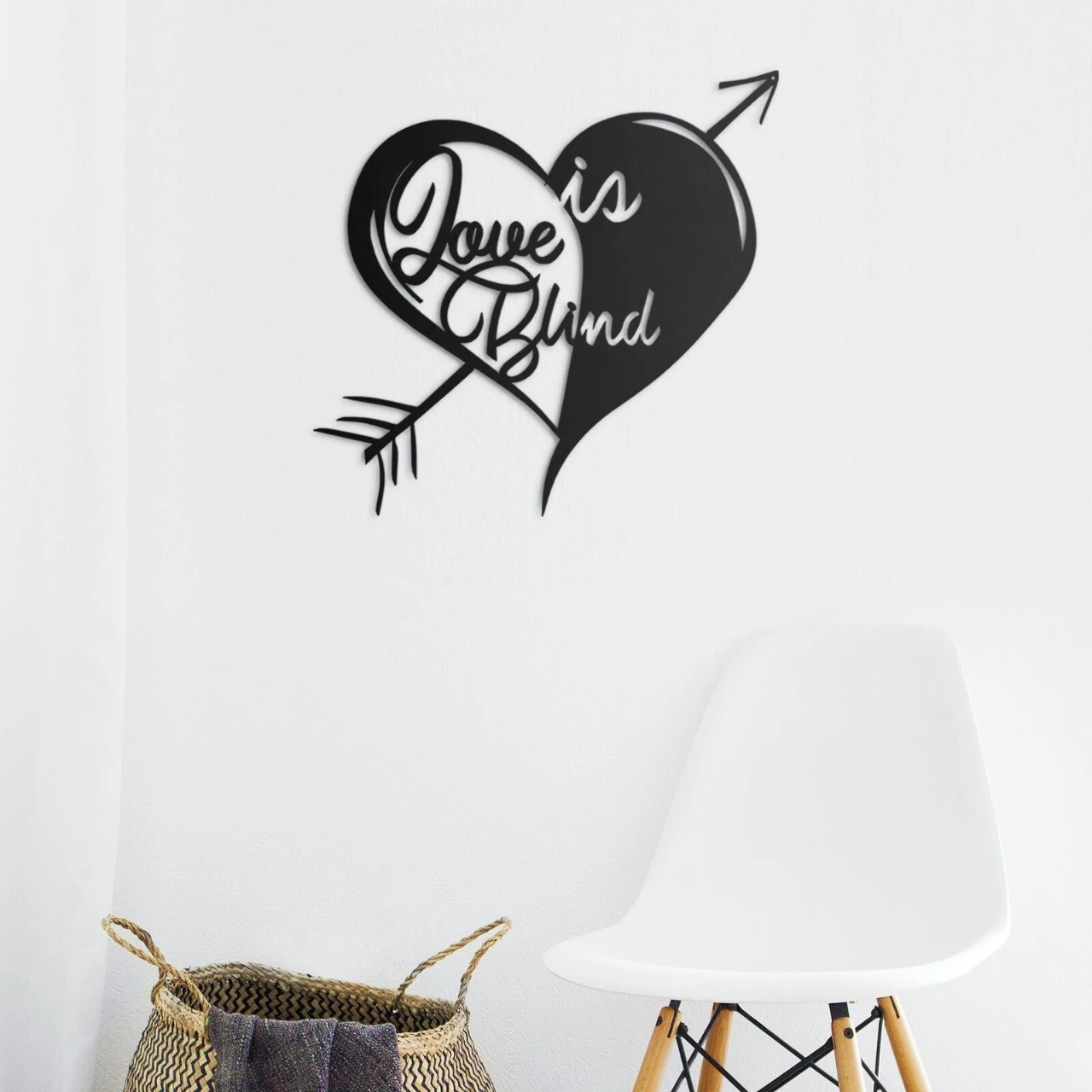 Love Is Blind Metal Wall Art,Metal Wall Decor,Heart Wall Decor,Love Wall Art New Living Room/Home Decoration