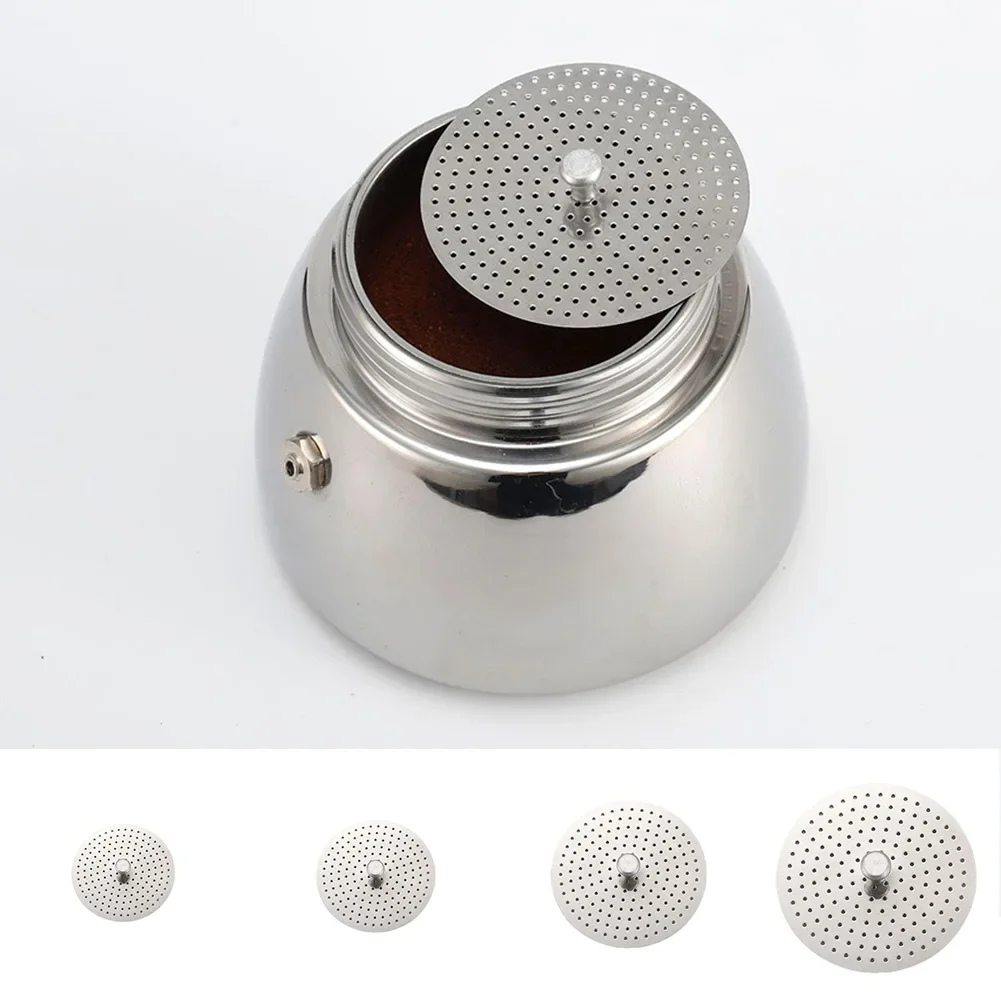 

Powder Pressingboard Moka Coffee Pot Part Home Coffee Bar Silvery Stainless Steel 4.3-7.3cm Accessories For Espresso Coffee