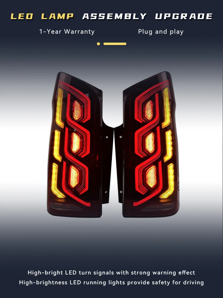 

Пара модных внешних задних фонарей для Benz Vito W447 2016-2023, светодиодный DRL, обновленный задний фонарь в сборе, автоинструмент, автомобильные аксессуары