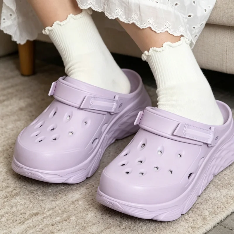 Skechers Women Slippers, Soft Lightweight Non-slip Breathable Summer Indoor Outdoor Casual Shoes 111268-LAV