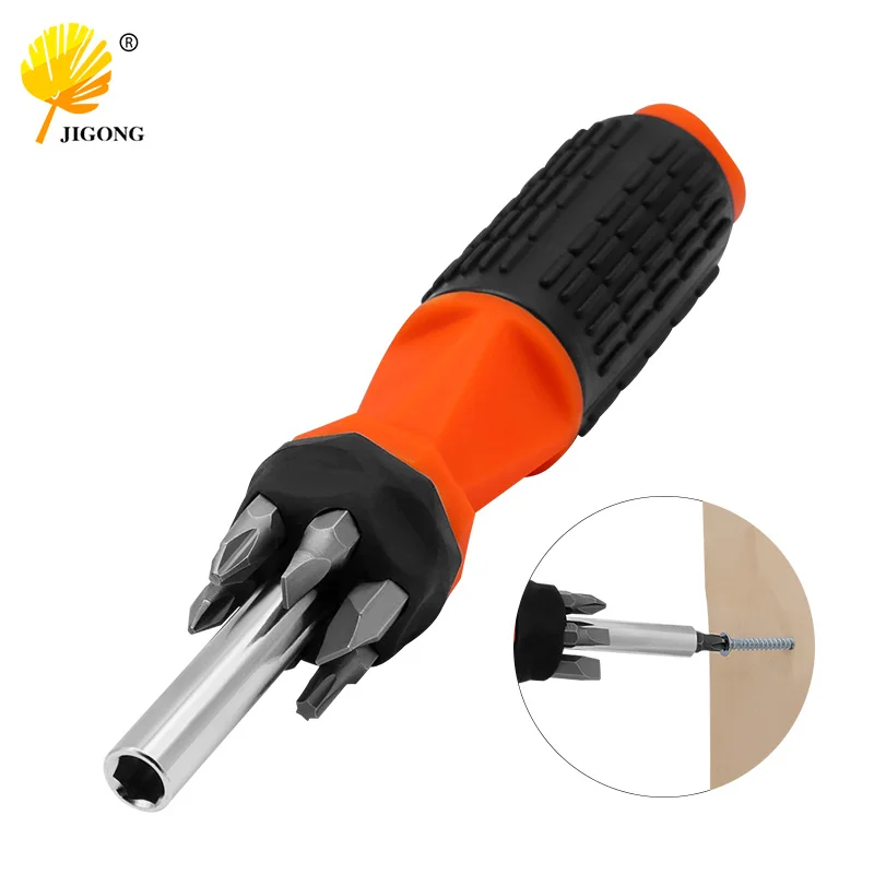 6 in 1 Quick Change Screwdriver Set Mini Portable Slotted  6mm Phillips Nut Driver Mutifunction