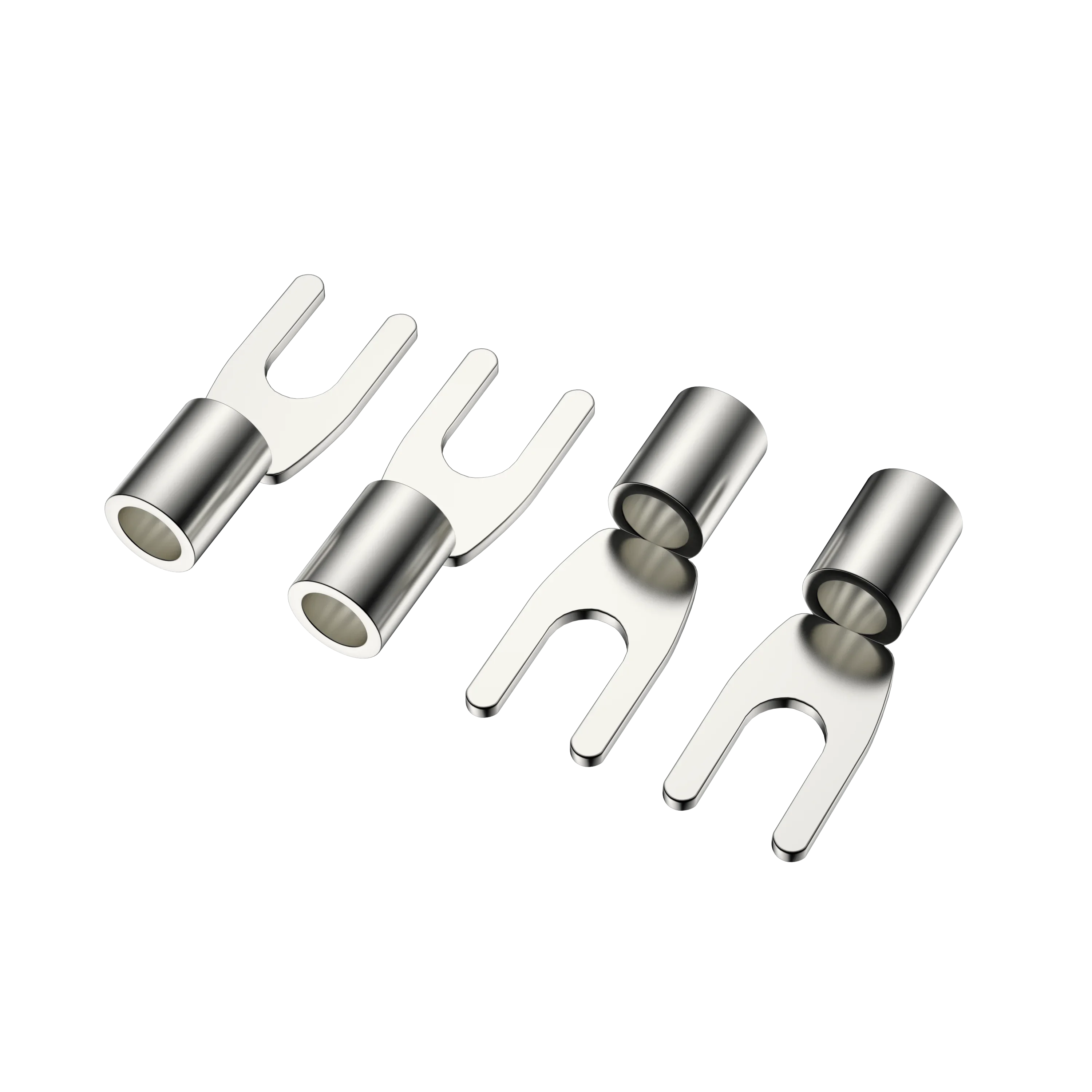 Viborg VP202AG VP201AG PURE SILVER Power socket installation Connector Pure Silver Y Fork Banana Plug for Power plugs 1PC