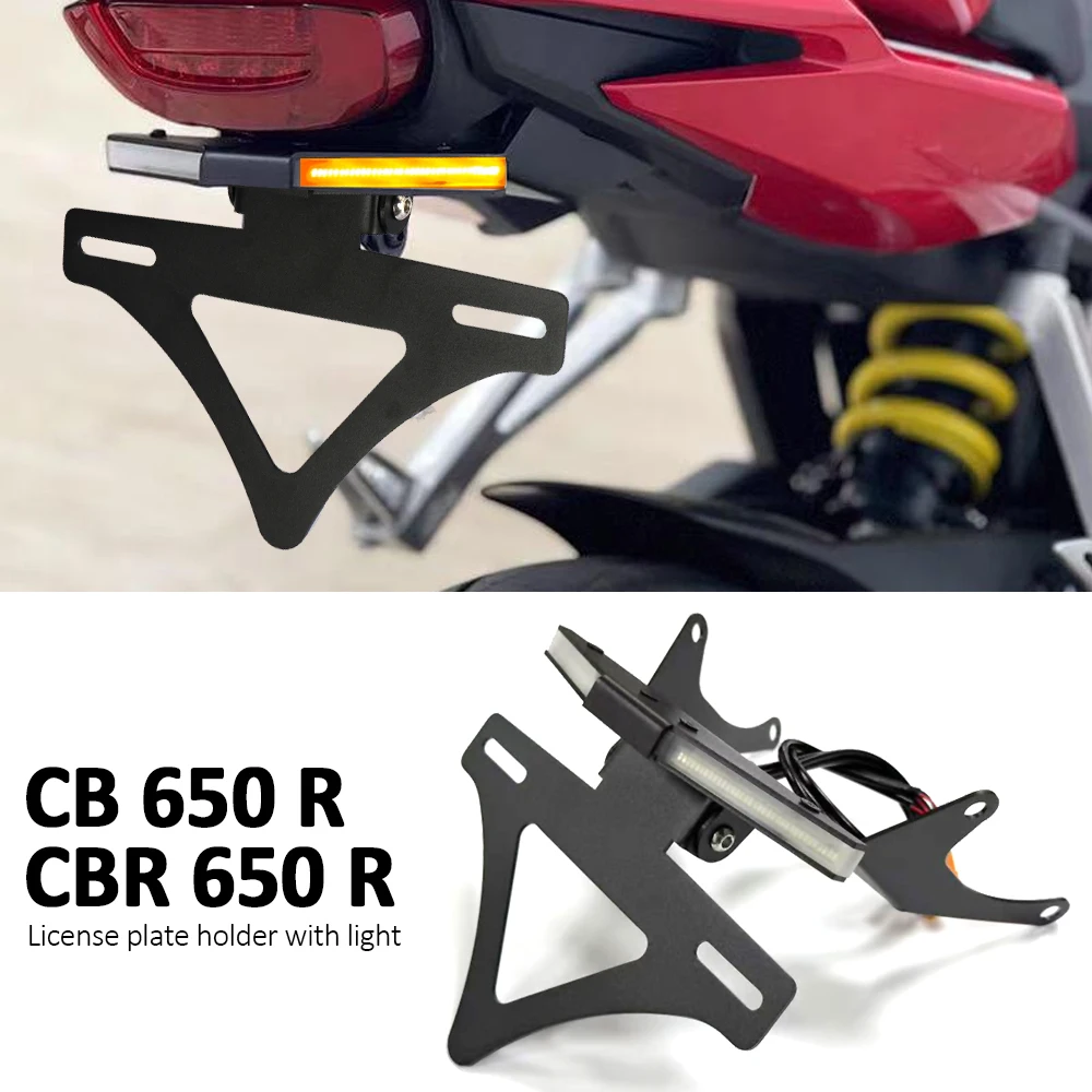 

For Honda CB650R CBR650R 2021-2025 Motorcycle License Plate Holder LED Light Tail Tidy Fender Eliminator CB 650R CBR 650 R