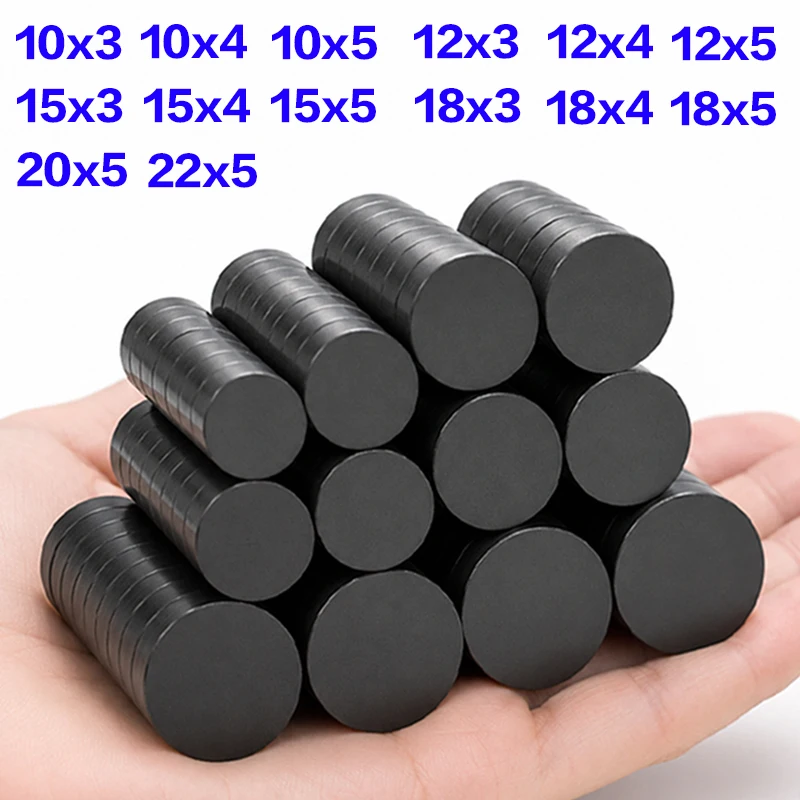 Runde Schwarze Magnete 8mm 10mm 12mm Kühlschrank-Ferritmagnet Nicht-Korrosiv Vielseitig Einsetzbare Schwarze Scheibenmagnete für Kühlschrank DIY
