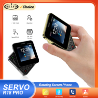 SERVO 90° Rotating Side Slider Phone 2G GSM FM Radio Flashlight Magic Voice MP4 Dual SIM Cards 2.4\