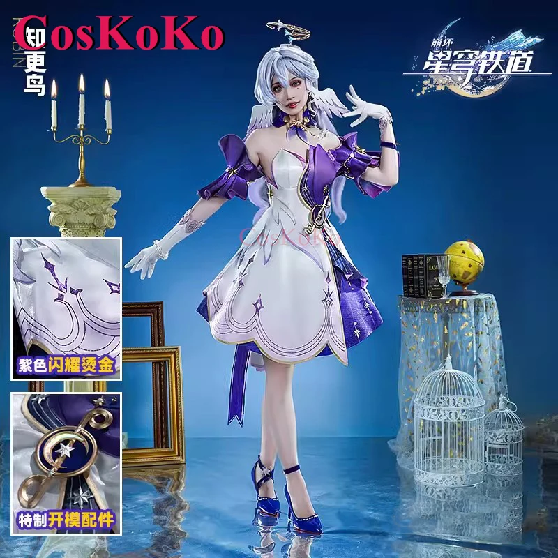 CosKoKo Robin disfraz de juego de Cosplay Honkai, traje de riel de estrella, uniforme encantador, conjunto completo, ropa de juego de rol para fiesta de Halloween, nuevo