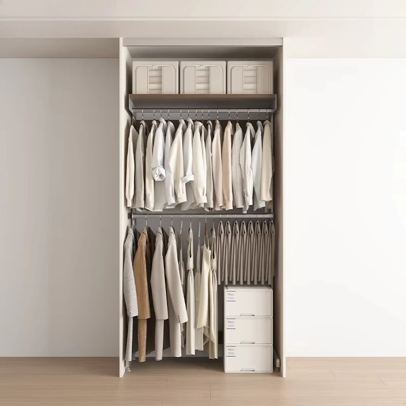 Modern Steel Skeleton-Frame Freestanding Adjustable Wardrobe Large Capacity For Bedroom Living Room-3.8M/12ft 6in [Basic Model]