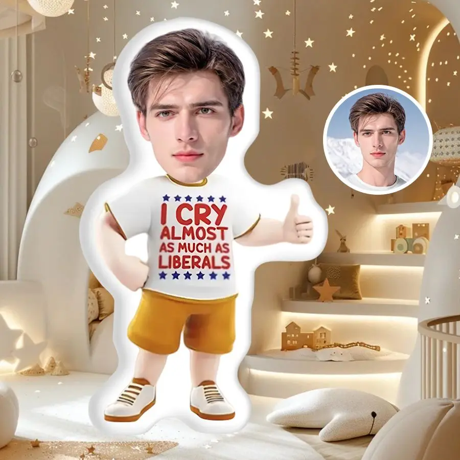 New custom 3D facial pillow personalized photo cushion, bright colors, plush fabric, unique gift ideas for home decoration