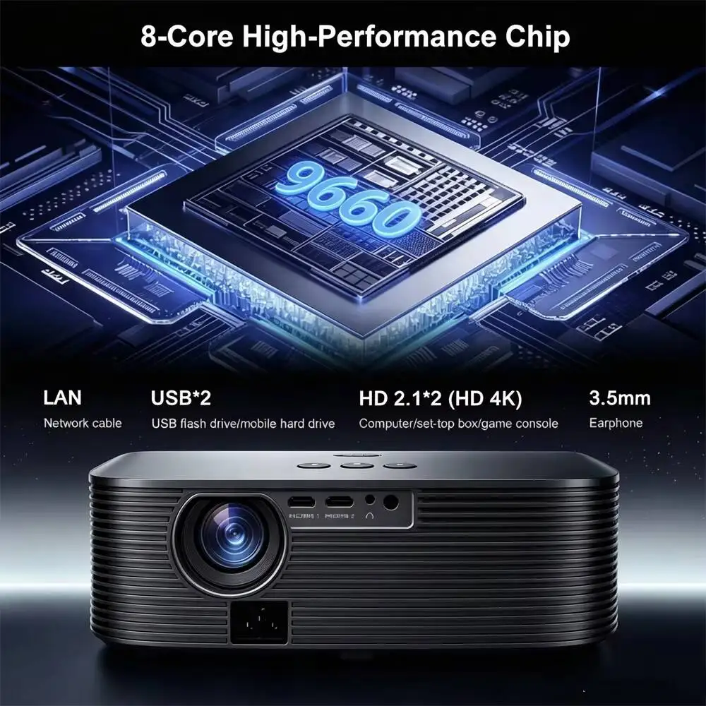 Flixtone x Everycom HQ11W Linux based Projector 4K support 3600 ANSI Lumens MEMC HDR10 Autofocus Smart TV 5G WiFi Home Cinema