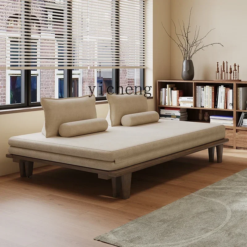 DSA Telescopic Bed, All Solid Wood Sofa Bed, Multi-functional Bedroom, Living Room Dual-purpose Double Folding Pull