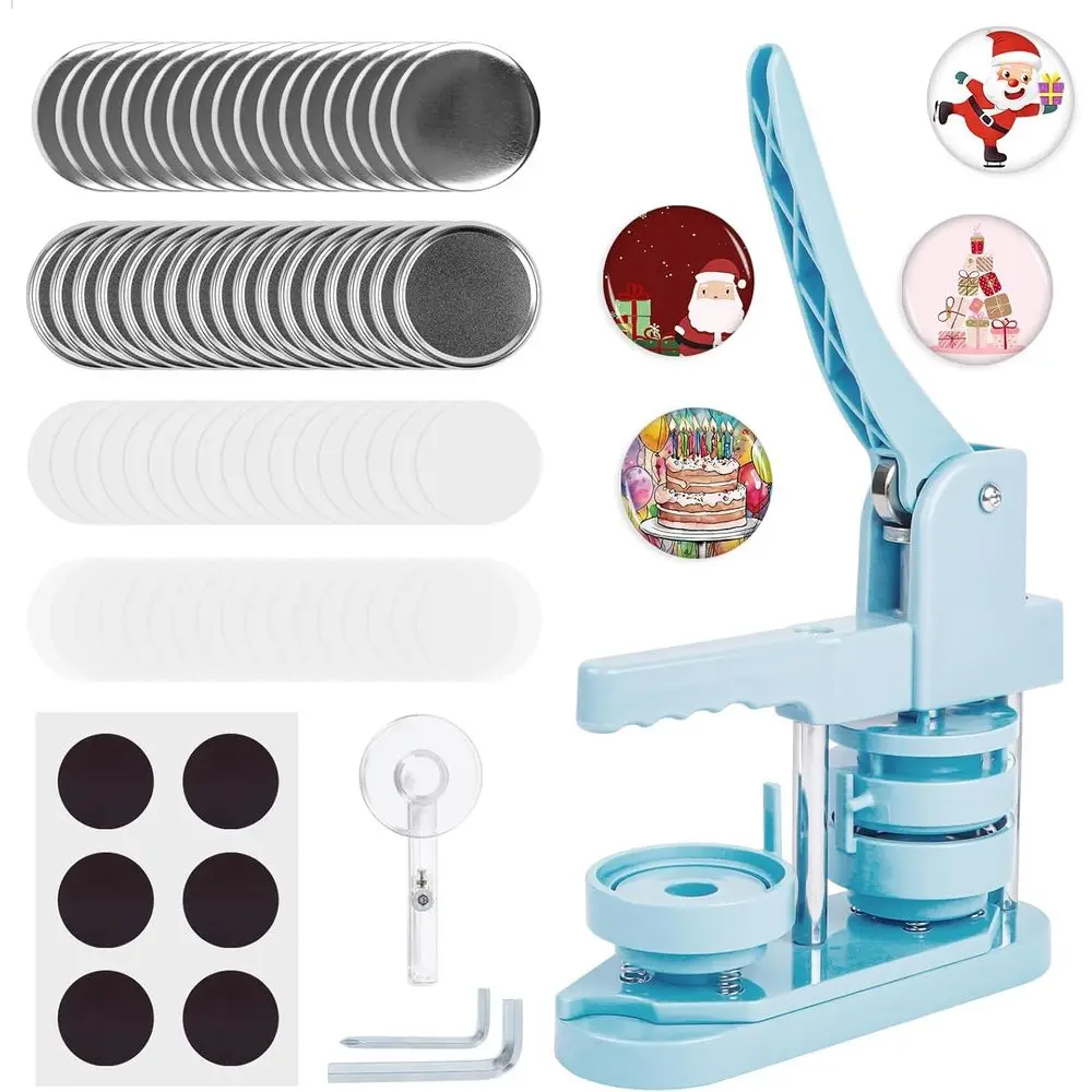 

Машина для изготовления магнитов на кнопках, машина для изготовления значков или магнитов на холодильник, набор для самостоятельного изготовления фотомагнитов и кнопок с 100 магнитами.