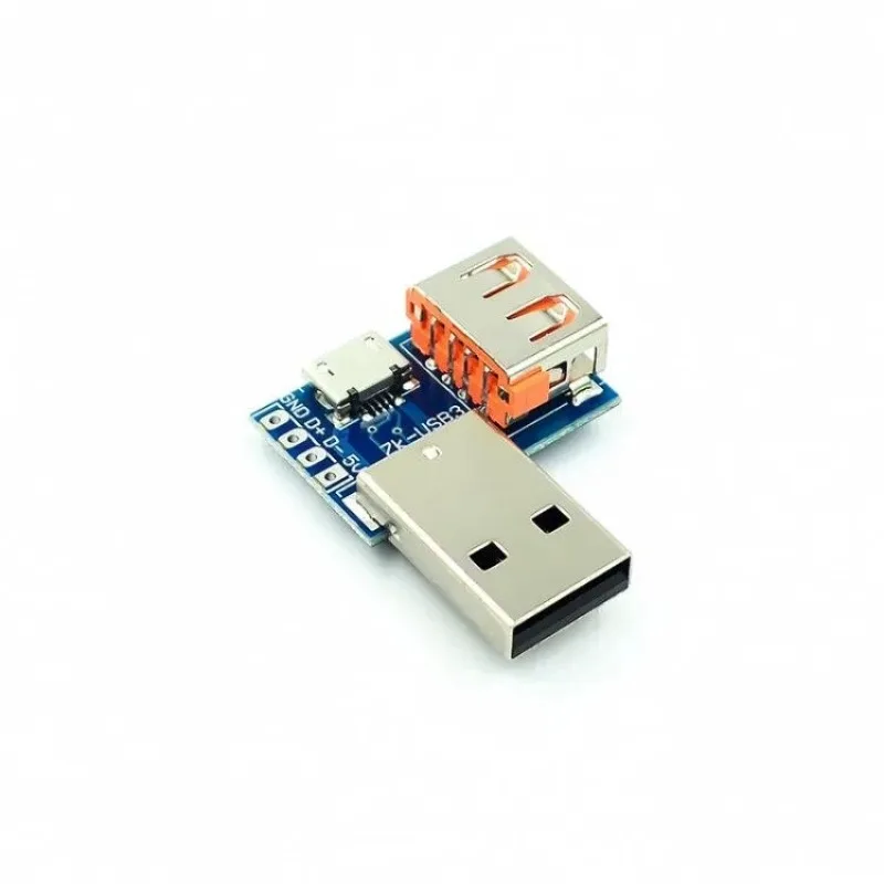 Mini USB A macho para USB 2.0, 3.0, Interface de conector B, 2.54mm DIP PCB Converter, Adaptador Breakout, 5pcs por lote