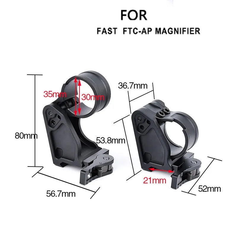 Imagem -04 - Tático Cnc Fast Ftc-ap Magnifie Scope Mount G33 G43 un Base Dobrável Airsoft Caça Riflescope Acessórios de Caça à Visão