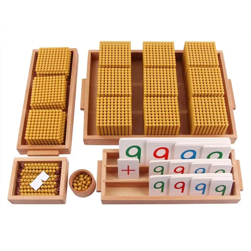 Wood Toys Decimal Base Bank Game Set Educational  Material Educational Toy Mathematics Teaching Aids