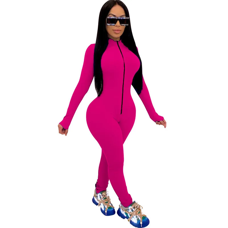 Women Long Sleeve Velvet Zipper Fitness Bodycon Playsuit Autumn Winter Fashion Jumpsuit 2023 Fall Clothes New Streetwear Romper