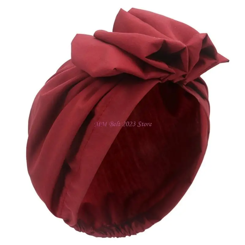 قبعات عمامة مطاطية 49ME للنساء عمامة شعر بلون سادة لفافة الرأس قبل اللف #2