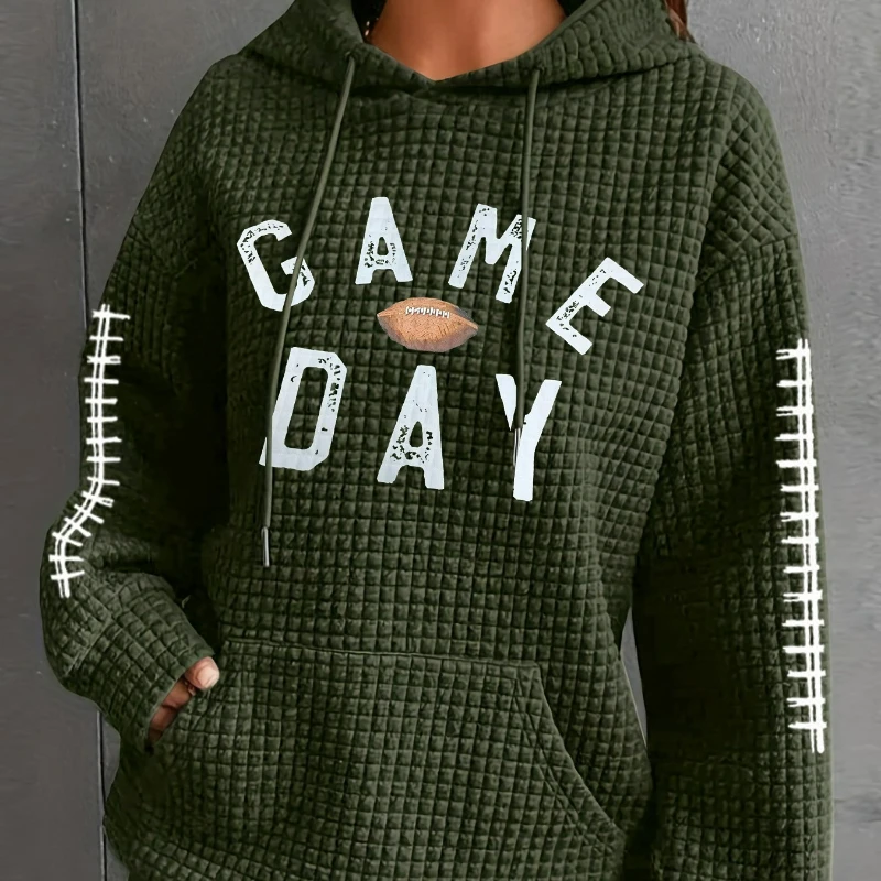 

New Waffle Checkered Round-neck Long-sleeved Sweatshirt Solid Color Top in 2026 Autumn Winter European Style Fashion Women Wear