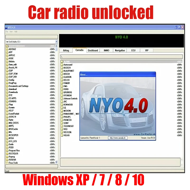 2017 NYO4.0 computer decoding software NYO4 navigation+audio+airbag+instrument decoding activation free Car radio unlocked Softw