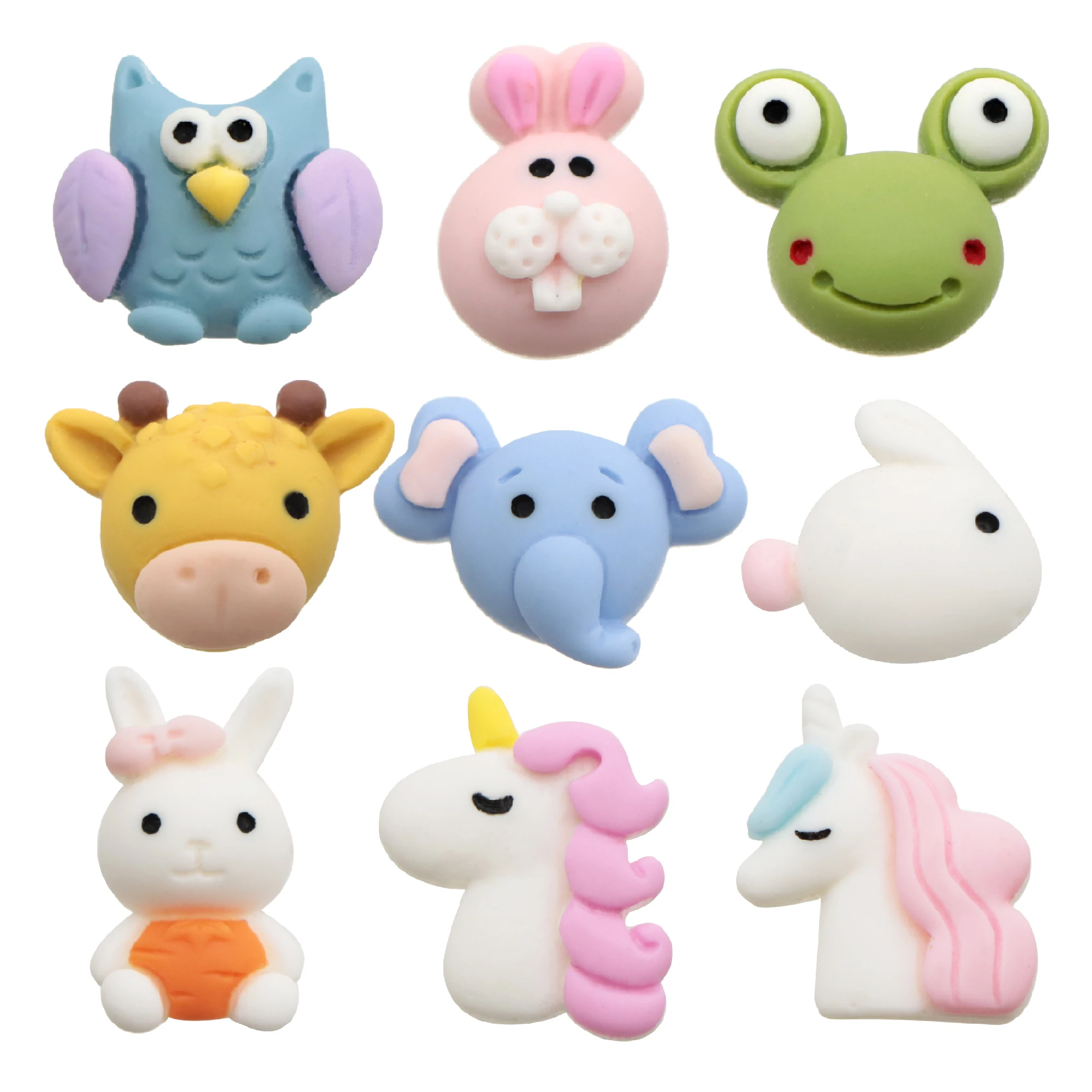 10 sztuk Cute Animal 3D żywica flatback na kokardy do włosów Cabochon planarna żywica wzory rzemiosła dla DIY ozdoby na telefon, 10Yc20772